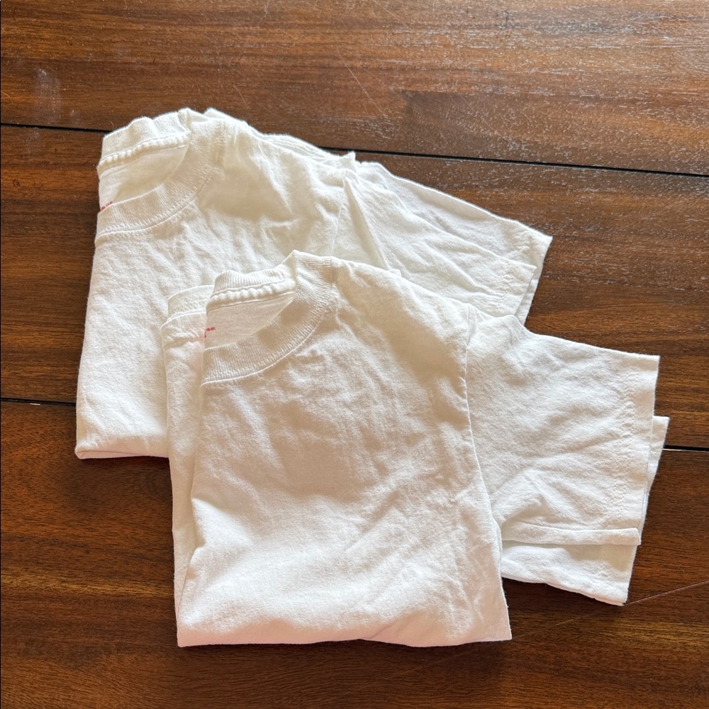 Hanes ComfortSoft White T-Shirt bundle of two Sz 4Tโ unisex